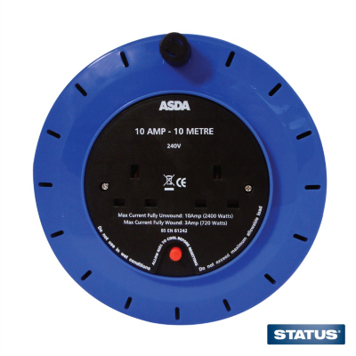 Asda 2 Socket 10m Cable Reel