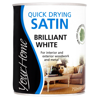 Your Home Quick Dry Satin White Paint - Wood