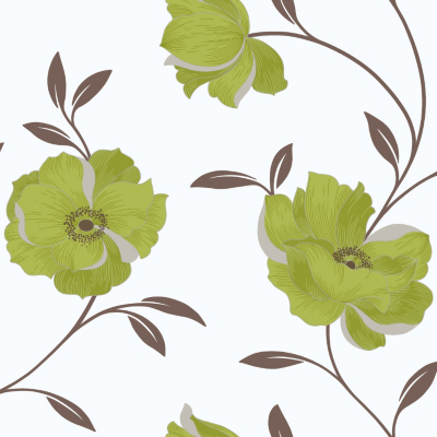 Arthouse OPERA Sophia Green Motif Wallpaper, Green 614705