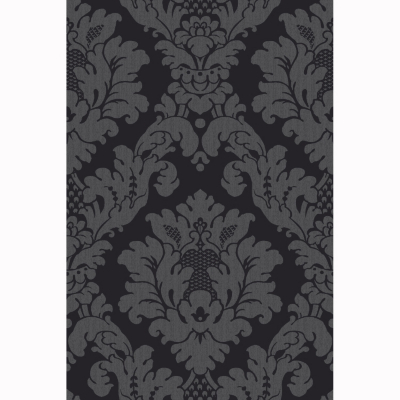 OPERA Da Vinci Damask Black Wallpaper, Black