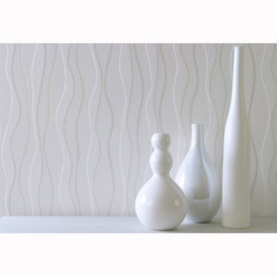 Arthouse White Textures Wave Wallpaper, White 823105