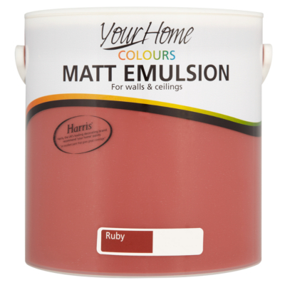 Your Home Colours Matt Ruby Paint- 2.5L, Reds,