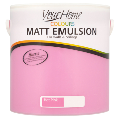 Your Home Colours Matt Hot Pink Paint- 2.5L,