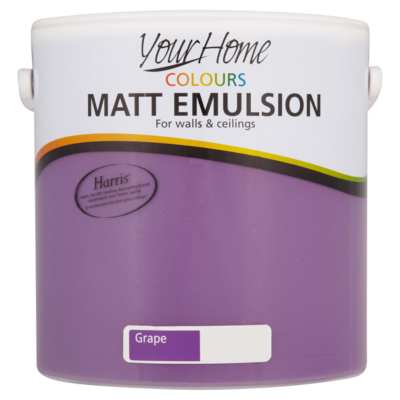 Your Home Colours Matt Grape Paint- 2.5L, Reds,