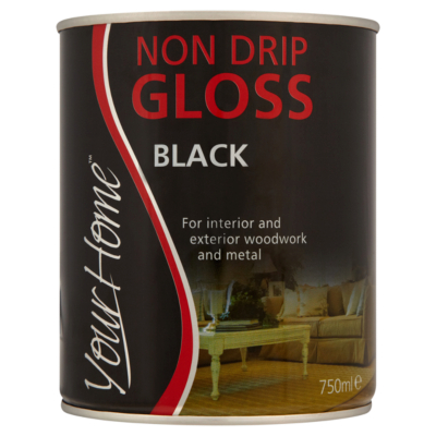 Your Home Non Drip Gloss Black Paint- 750ml,
