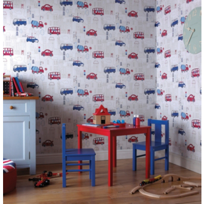 OPERA Motor Mania Wallpaper, Blue 533501