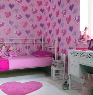 Arthouse OPERA Happy Hearts Fun Wallpaper, Pink 533701