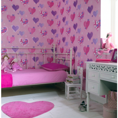 OPERA Happy Hearts Fun Wallpaper, Pink 533701