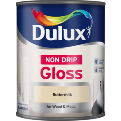 Dulux Non Drip Gloss Buttermilk 750ml, Neutrals