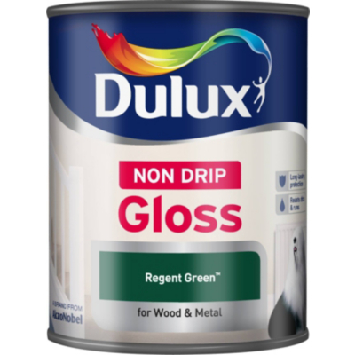 Dulux Non Drip Gloss Regent Green 750ml, Yellows