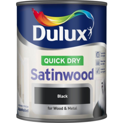 Dulux Quick Dry Satinwood Black 750ml, Neutrals