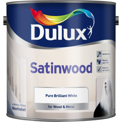 Dulux Satinwood Pure Brilliant White - 2.5L,