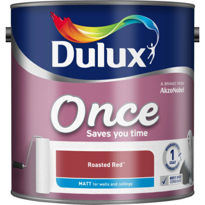 Dulux Once Matt Roasted Red - 2.5L, Reds, Pinks