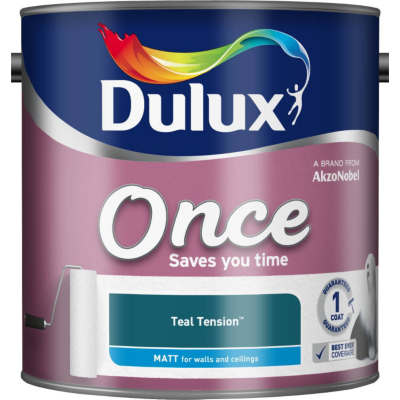 Dulux Once Matt Teal Tension - 2.5L, Blues and