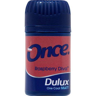 Dulux Once Tester Raspberry Diva - 50ml, Reds,