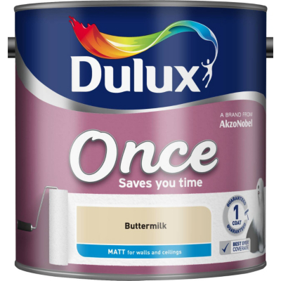 Dulux Once Matt Buttermilk - 2.5L, Yellows and