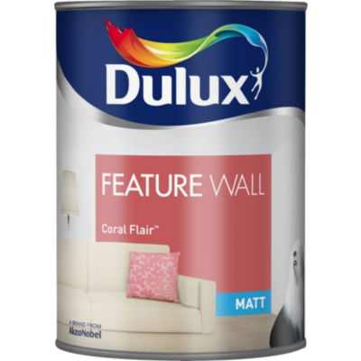 Dulux Du Matt Feature Wall Coral Flair- 1.25l, Reds,