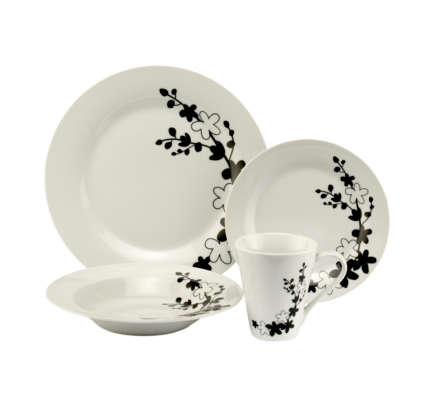 ASDA 16 Piece Orchid Value Dinner Set, White 64130