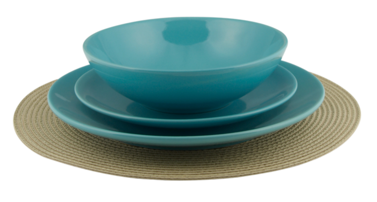 ASDA 12 Piece Aqua Value Dinner Set, Aqua