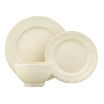 Provence 12 Piece Dinner Set, Cream