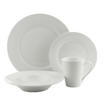 ASDA 16 Piece White Dinner Set, White SS2012290