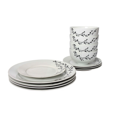 ASDA Blossom Porcelain 12 Piece Dinner Set,