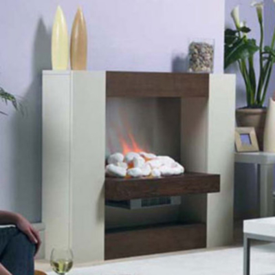 CUBIC IVORY DEEP OAK Electric Fire