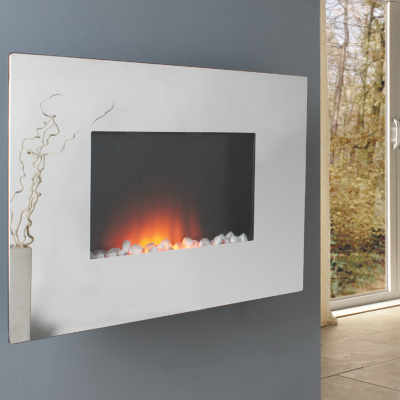 Lisburn Wall Mounting Electric Fire with Mirrored Glass Fascia