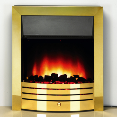 Katell Portland Brass Electric Fire, Gold