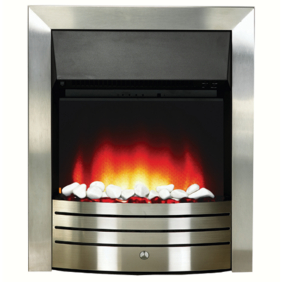 Portland Brushed Steel Electric Fire