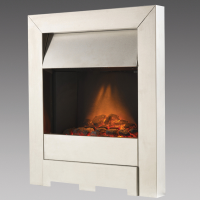 Camden Brushed Steel Electric Fire