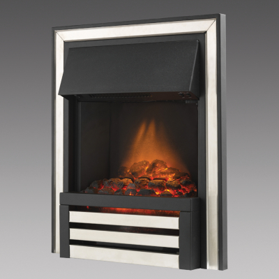 Finsbury BlackBrushed Steel Electric Fire
