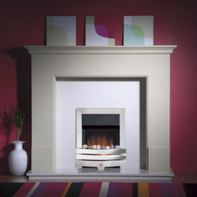 Royal Cozyfire Brushed Steel Trim Electric Fire