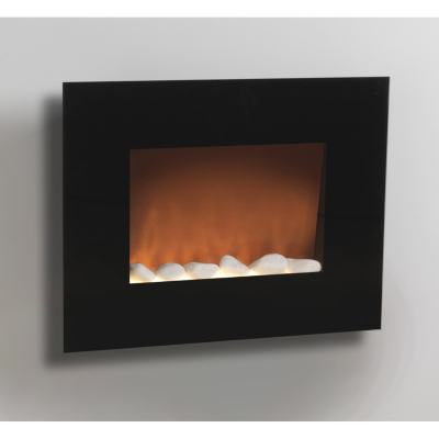 Wall Glass Fireplace, Black EH0084