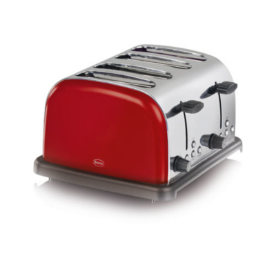 Swan ST14020RED 4 Slice Toaster - Red, Red