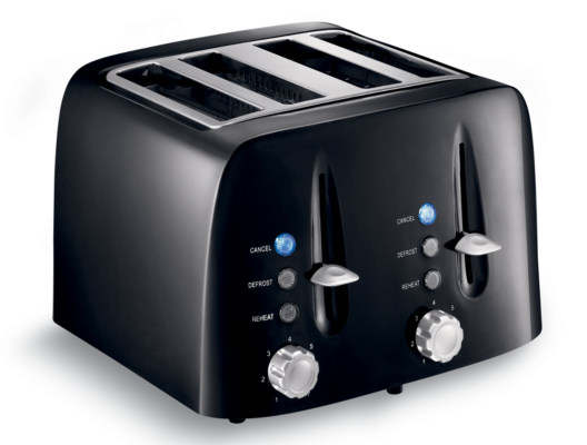 ASDA 4 Slice Toaster - Black, Black KS-2418B