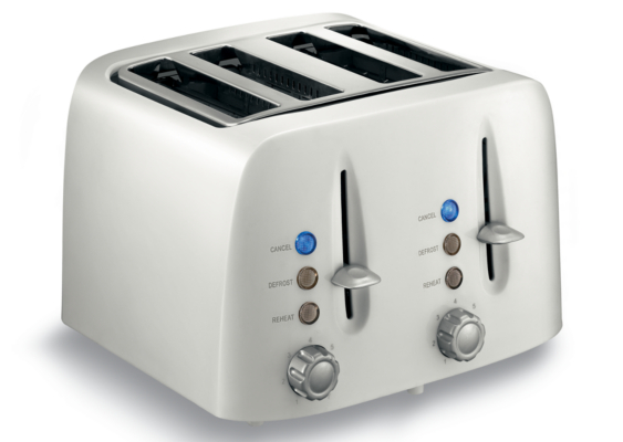 ASDA 4 Slice Toaster - White, White KS-2418W