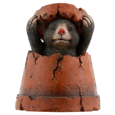 Mole In A Plant Pot Garden Ornament
