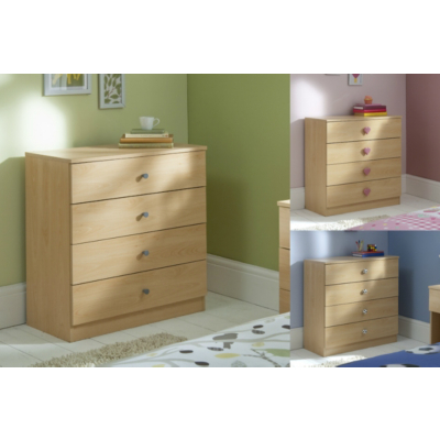 4 Drawer Beech effect Chest of Drawers, Beech