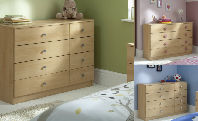 Brighton 4   4 Chest of Drawers - Beech effect, Beech