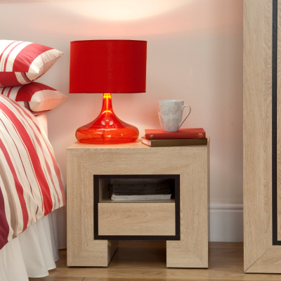 Cannes 1 Draw Bedside Cabinet, Canterbury Oak