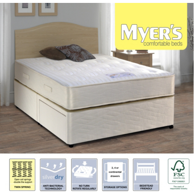 Myers Twin Spring Ortho Small Double Divan - No