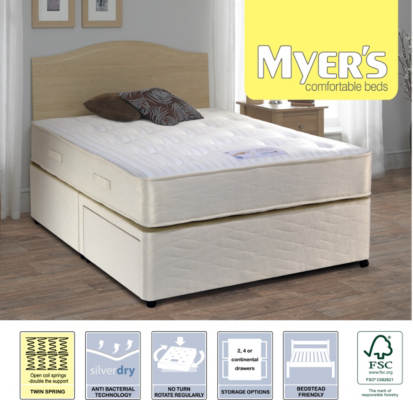 Myers Beds Myers Twin Spring Ortho Double Divan - No