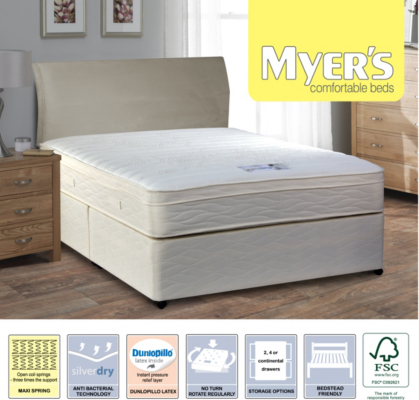 Myers Beds Myers Pillowtop Maxi Spring King Divan With