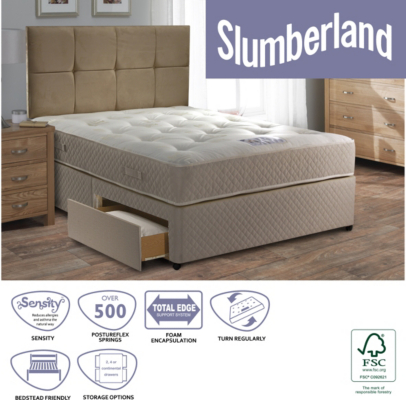 Slumberland Beds Slumberland Ortho Small Double Divan - 4 Drawers