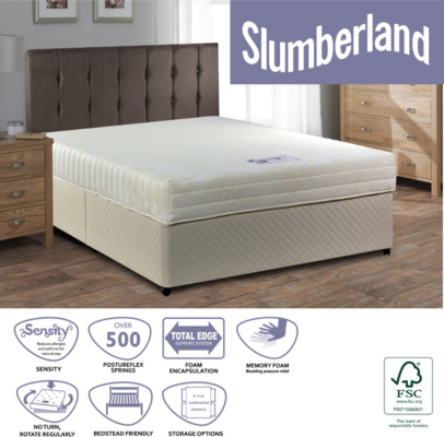 Slumberland Beds Slumberland Memory Small Double Divan - No
