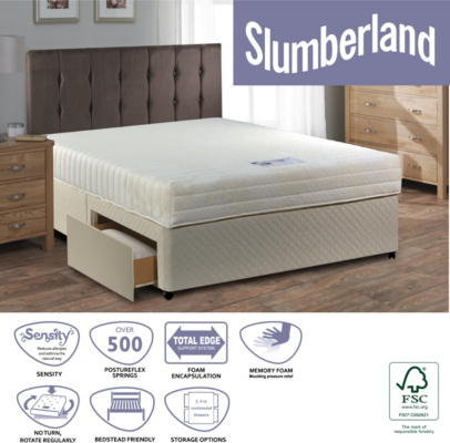 Slumberland Beds Slumberland Memory Super King Divan - 4 Drawers