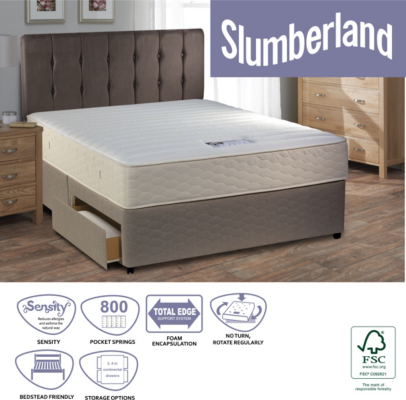 Slumberland Beds Slumberland 800 Pocket Double Divan - 4 Drawers