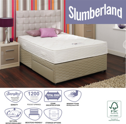 Slumberland Beds Slumberland 1200 Pocket Super King Divan - 2