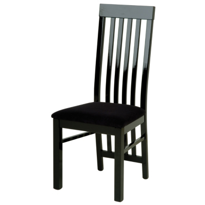 Chess Slat Back Pair of Chairs Black